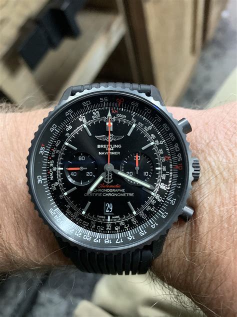 breitling iron|Breitling black steel navitimer.